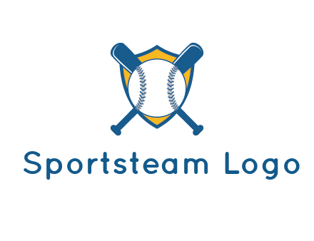 shield with bats behind baseball