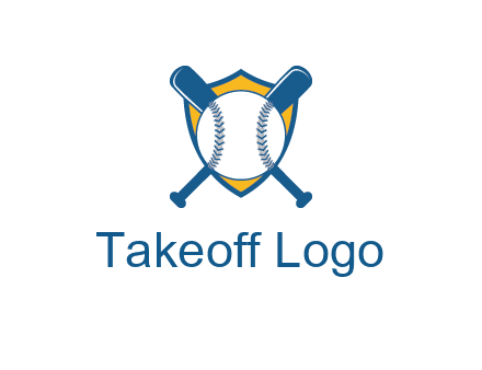 shield with bats behind baseball