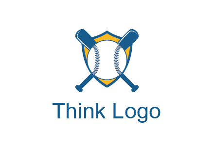 shield with bats behind baseball
