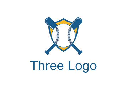 shield with bats behind baseball