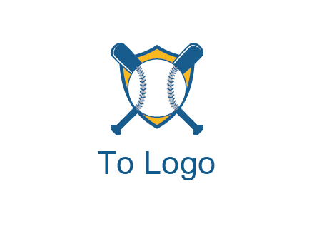 shield with bats behind baseball