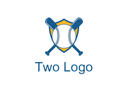 shield with bats behind baseball