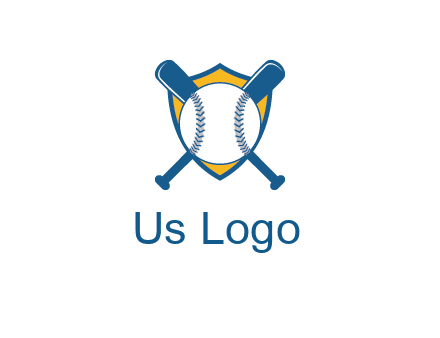 shield with bats behind baseball