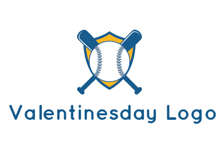 shield with bats behind baseball