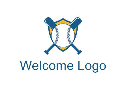 shield with bats behind baseball