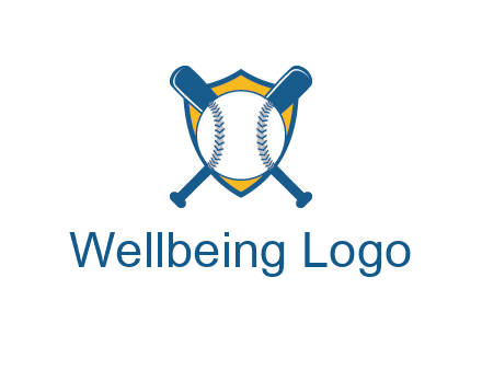 shield with bats behind baseball