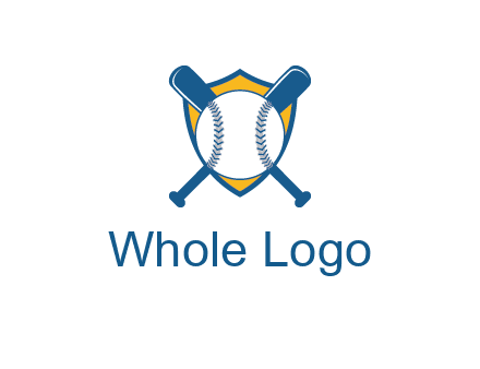 shield with bats behind baseball