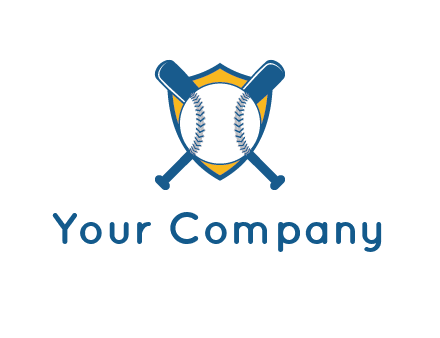 shield with bats behind baseball