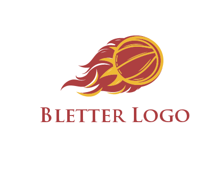 basketball with flames
