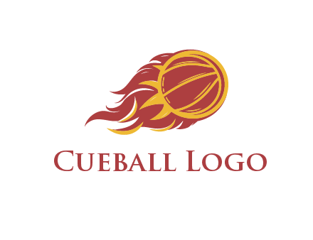 basketball with flames