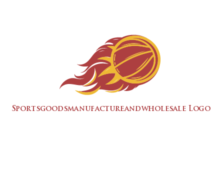 basketball with flames
