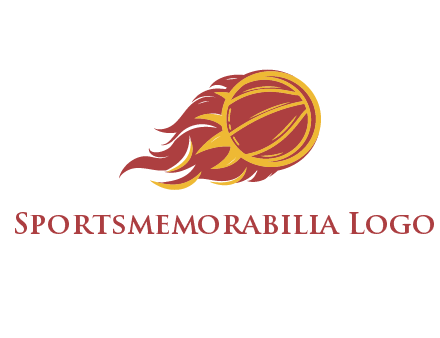 basketball with flames