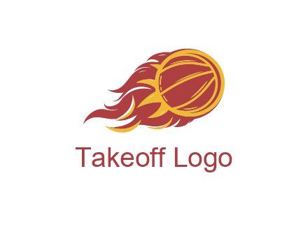 basketball with flames
