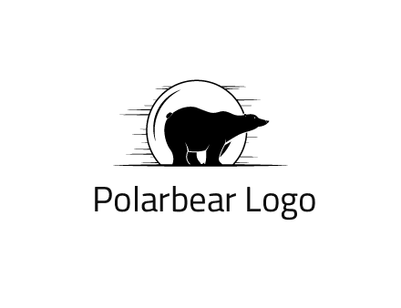 moon behind polar bear