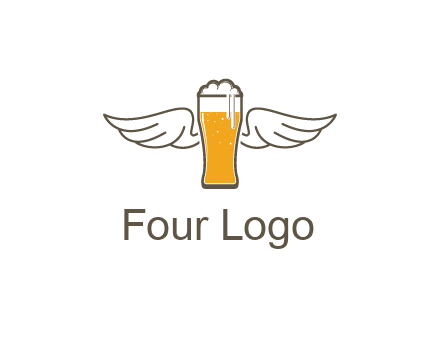 beer glass with wings