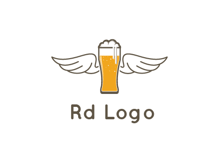 beer glass with wings
