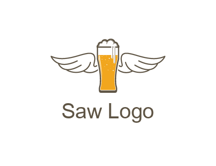 beer glass with wings