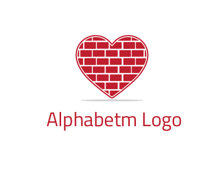 brick pattern inside heart