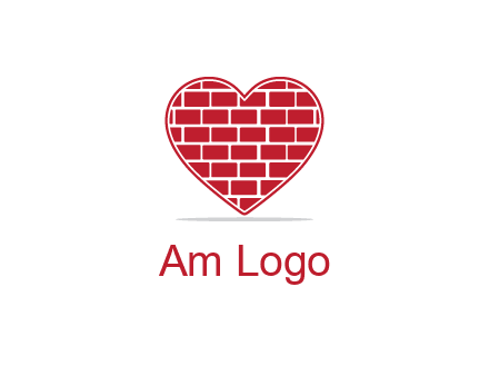 brick pattern inside heart