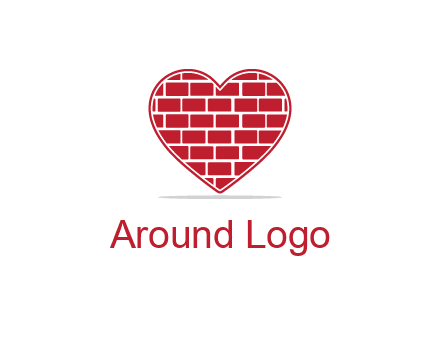 brick pattern inside heart