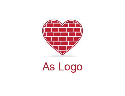 brick pattern inside heart