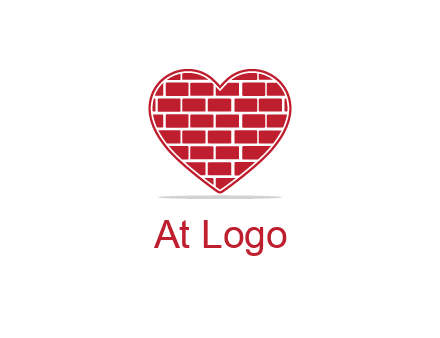 brick pattern inside heart