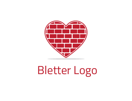 brick pattern inside heart