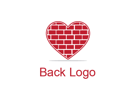 brick pattern inside heart