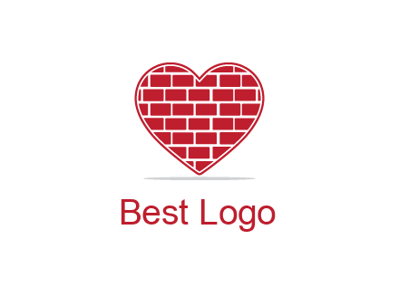 brick pattern inside heart