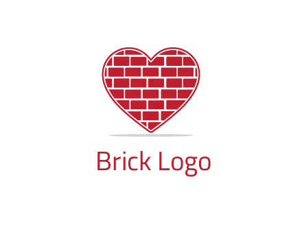 brick pattern inside heart
