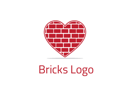 brick pattern inside heart