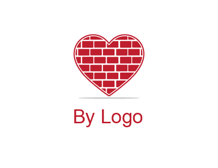 brick pattern inside heart