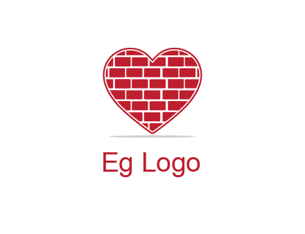 brick pattern inside heart
