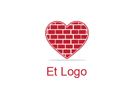 brick pattern inside heart