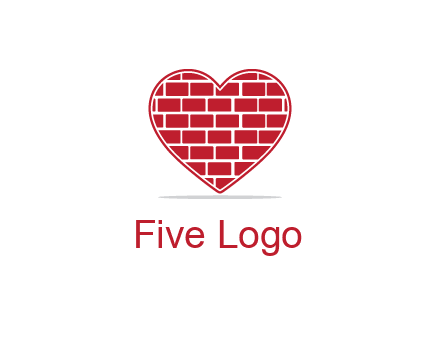 brick pattern inside heart