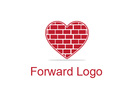 brick pattern inside heart