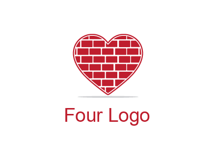 brick pattern inside heart