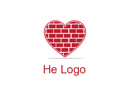 brick pattern inside heart