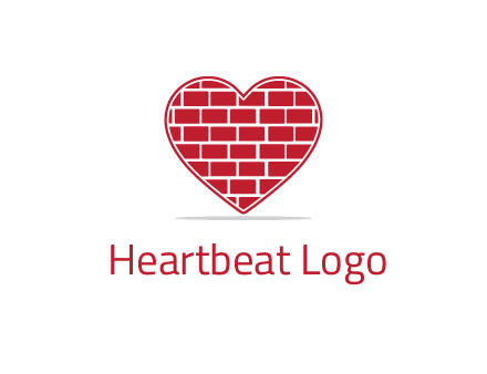 brick pattern inside heart