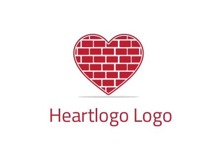 brick pattern inside heart