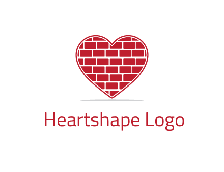 brick pattern inside heart