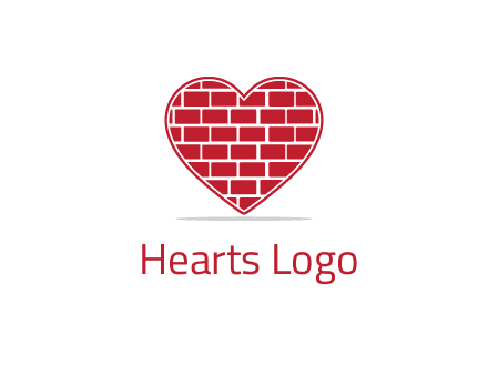 brick pattern inside heart