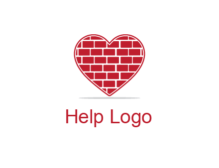 brick pattern inside heart