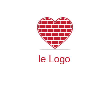 brick pattern inside heart
