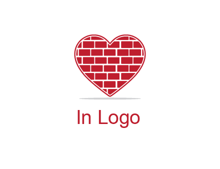 brick pattern inside heart