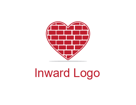 brick pattern inside heart