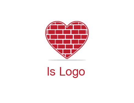 brick pattern inside heart