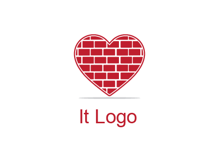 brick pattern inside heart