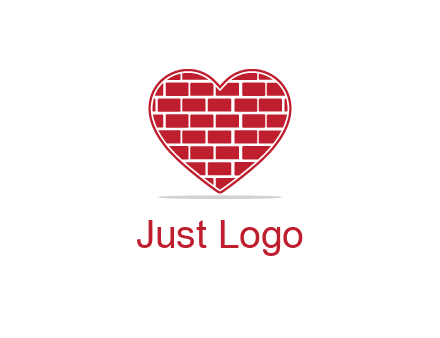 brick pattern inside heart