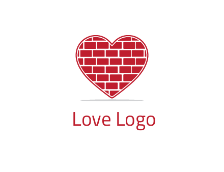 brick pattern inside heart
